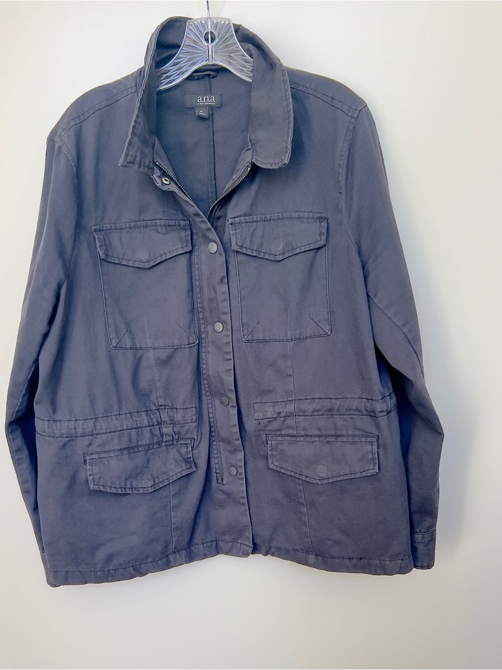 a.n.a Slate Blue Utility Jacket with Four Pockets